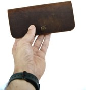 Resim Mess collection El Yapımı Hakiki & Gerçek Deri Minimal Taba Renk Gözlük Kılıfı & Gözlük Kabı/hediyelik Eşyalar 