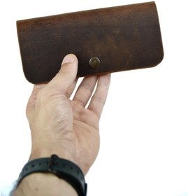 Resim Mess collection El Yapımı Hakiki & Gerçek Deri Minimal Taba Renk Gözlük Kılıfı & Gözlük Kabı/hediyelik Eşyalar 