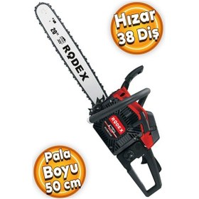 Resim Rodex Rdx2504 Benzinli Hızar Ağaç Kesme Motoru 50 Cm 38 Diş 