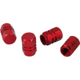 Resim 4x Alüminyum Lastik Tekerleği Jantlar Gövde Hava Valf Kapakları Lastik Kamyon Kırmızı Kırmızı 9mm 