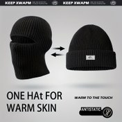 Resim Erkek ve Kadınlar için Esnek Örgü Polyester Beanie - Rüzgar Geçirmez Kış Şapkası, Katı Renk, Antistatik, Toggle Kapatma - Noel, Cadılar Bayramı ve Yılbaşı Etkinlikleri için İdeal Hediye 