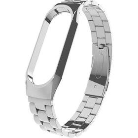 Resim Ardemix Xiaomi Mi Band 6 Uyumlu Krd-04 Metal Kordon-gümüş 