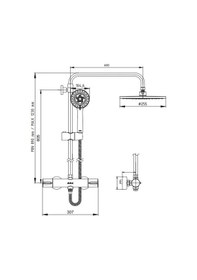 Resim Eca Termostatik Teleskobik Kolonlu Banyo Duş Bataryası 102102526 Krom 