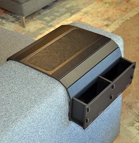 Resim Ahşap Katlanır Portatif Koltuk Başı Kumandalık Hazneli Yan Sehpa 