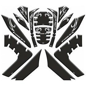 Resim Gogo Tank Pad 006 Siyah-beyaz Desenli 14 Parça Honda Forza 2021-2 