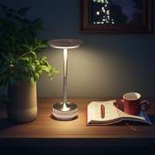 Resim Dokunmatik Kontrolü, 3 Renk Değişen Işık, Ayarlanabilir Metal Kaplama ile Modern LED Masa Lambası - USB Şarj Edilebilir, Ev Odası, Yatak Odası, Çalışma Odası, Yurt ve Daha Fazlası için Lityum Pil ile | Şık Metal Lamba | USB Şarj Edilebilir Işık, Ofis Masa Lambası 
