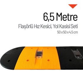 Resim İleri Trafik Flaşörlü Hız Kesici, Yol Kasisi 6,5 Metre 