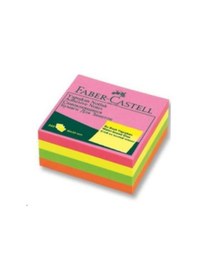 Resim Faber Castell Yapışkan Notluk 50x50mm, Karışık Fosforlu Renkli 