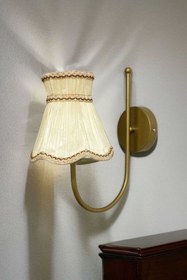 Resim BSA LIGHTING EFNAN ESKİTME BOYALI KLASİK APLİK ( PAPYON KREM ABAJURLU) 