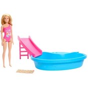 Resim Barbie Bebek Ve Havuz Oyun Seti HRJ74 