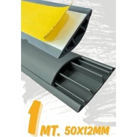 Resim CetKing Kendinden Yapışkanlı 50X12MM Gri Balık Sırtı Kablo Kanalı (1 Metre) 