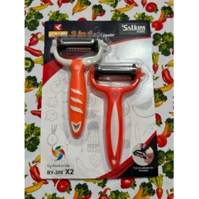 Resim Salkım Pratik Çiftli Meyve Sebze Soyacağı – Paslanmaz Çelik Bıçaklı, Ergonomik Çok Yönlü Soyucu 2 Adet 