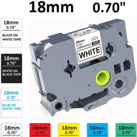 Resim 1 Pack Compatible Label Tape Replacement For Brother P-Touch Label Tape 18mm 0.7" Laminated TZ Tape TZe-241 TZe-441 TZe-541 TZe-641 TZe-741 For PT-D400VP (Black On White/Red/Blue/Yellow/Green) 