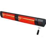 Resim Ardonat Halogen Black Twin Pro 1500 1500=3000 Watt Kumandalı Dış Mekan Isıtıcı.cafe Teras Balkon Açık ve Yarı Açık Alanlar Içinn 