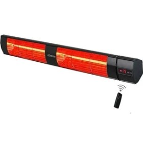 Resim Ardonat Halogen Black Twin Pro 1500 1500=3000 Watt Kumandalı Dış Mekan Isıtıcı.cafe Teras Balkon Açık ve Yarı Açık Alanlar Içinn 