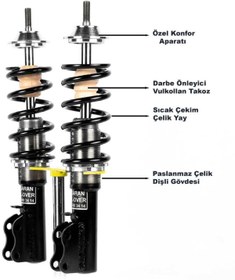 Resim Başaran Coilover Renault Symbol Uyumlu Coilover Ayarlı Amortisör 10 Cm 