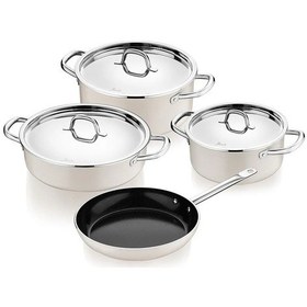 Resim Jumbo Swiss Crystal Krem 7 Parça Tencere Seti Krem 