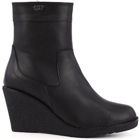 Resim Gönderi R Siyah Fermuarlı Dolgu Topuklu Bot Siyah 