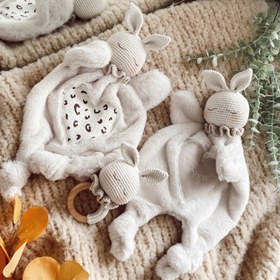 Resim Amigurumi Kalpli Tavşan Coco İsimli Uyku Arkadaşı & Çıngırak - Tavşan Çıngırak 