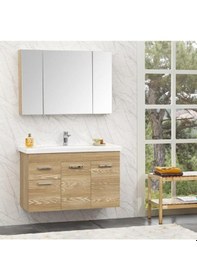 Resim Orka Enez 100 Cm Mdf Livana Banyo Dolabı Alt Modül Ve Lavabo Çok Renkli 