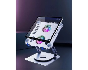 Resim Coverzone Soğutuculu Notebook ve Laptop Stand Yüksekliği Ayarlanabilir Fanlı Tutucu 10-17 Inç Notebooklar ile Uyumlu 360 Derece DÖNER%100 Tok Alüminyum Alaşımlı Katlanır CZY526 
