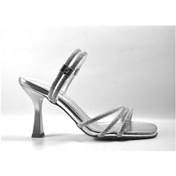 Resim Beety Gümüş Taşlı Abiye Topuklu Kadın Ayakkabı Gümüş 