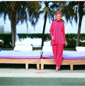 Resim Shopiolog Uzun Kollu Düz Tam Tesettür Pembe 