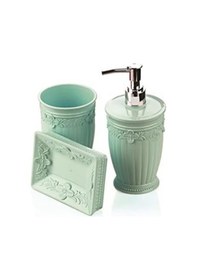 Resim Sultan Mutfak Seti 3 Parça Sıvı Sabunluk Krem Siyah 