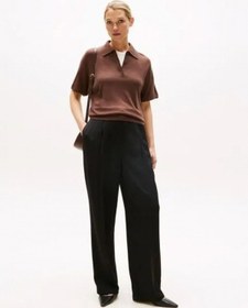 Resim Tommy Hilfiger Viskon Twill Rahat Kesim Düz Paça Kadın Pantolon Ww0ww46749bds Siyah 