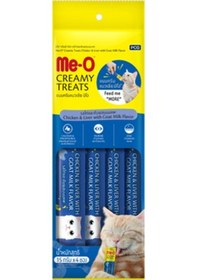 Resim Me-O Creamy Tavuk & Ciğer & Keçi Sütlü Yetişkin Kedi Ödülü 4 x 15 G 