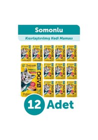 Resim Bado Kısırlaştırılmış Yetişkin Yaş Kedi Maması Somonlu 85gr 12'li 