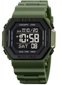 Resim COCKPIT CK-2988GN HAKİ YEŞİL SİLİKON KORDON DİJİTAL KARE ERKEK KOL SAATİ 