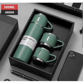 Resim OMZ 3 BARDAKLI TERMOS MUG 450-550 ml İçecek Paslanmaz Çelik Gümüş 12 saat 