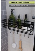 Resim boz concept home Paslanmaz Yapışkanlı 6 Kancalı Süper Lüks Banyo Düzenleyici,banyo Aksesuar Şampuanlık Banyo Rafı 