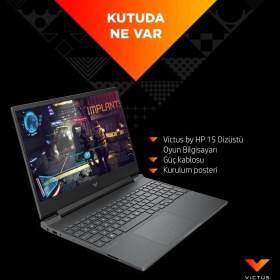 Resim Hp Victus 15-FB2004NT 8.nesil Ryzen 5 8645HS-16GB-512GB-RTX4060 8GB-15.6"-Windows 11 Taşınabilir bilgisayar 