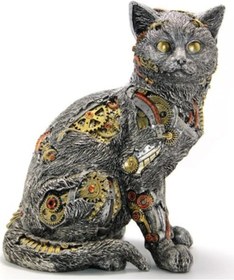 Resim Steampunk Polyester Kedi Figürü Model 2 