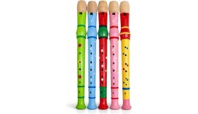 Resim Buğz Ahşap Renkli Flüt Büyük ALK4392 