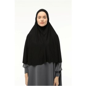 Resim Altobeh Hazır Türban Peçeli Pratik Eşarp Tesettür Nikaplı Hijab - Namaz Örtüsü Sufle 3xl - Siyah Siyah 