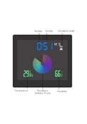 Resim Novahub Banyo Dijital Saat, Su Geçirmez, Sıcaklık Ve Nem Ölçer, Higrometre, Lcd Ekran, Sağlık İçin 