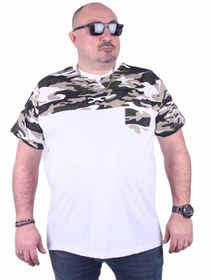 Resim Starbattal Büyük Beden Cepli Camouflage Erkek Tişört 23145 Beyaz 