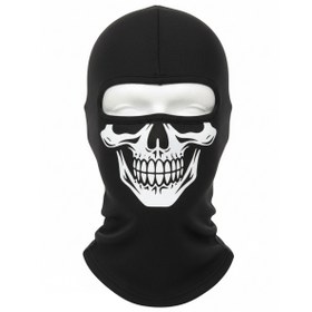 Resim Barinoska Desenli Balaklava Kar Maskesi -İskelet Figürlü Motosiklet Kayak Maskesi Esnek Unisex Bandana 