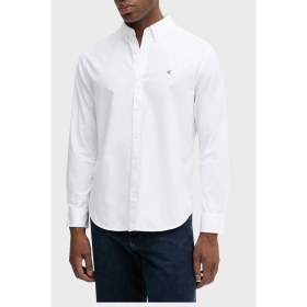 Resim Calvin Klein Erkek Uzun Kollu Klasik Düz Oxford Beyaz Gömlek LV140EM125-YAA 