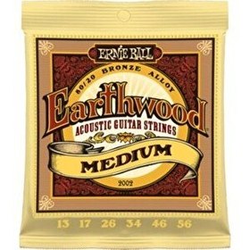 Resim Ernie Ball P02002 Earthwood Medium 80/20 Bronze 0.13 - 0.56 Akustik Gitar Teli 