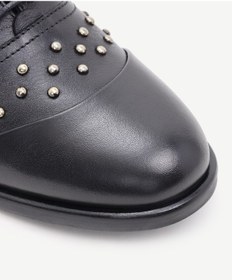 Resim Yargıcı Kanca Detaylı Bağlı Deri Ayakkabı Siyah 