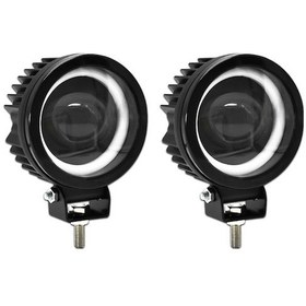 Resim Motosiklet Led Feneri 60w 6000k/3000k Ip67 Su Geçirmez 6 Zes-3570 Işık Çip Siperli Spot Fener Siyah 2 Adet 