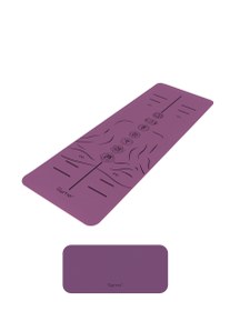 Resim Gymo Sembol Hizalamalı 6mm TPE Yoga Matı Pilates Minderi Diz Dirsek Koruyucu Matlı Set Mürdüm 