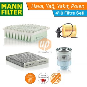 Resim Toyota Uyumlu Auris 1.4 D4D Dizel Mann Filtre Bakım Seti 2010-2018 