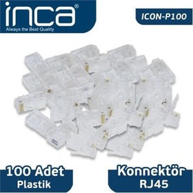 Resim Inca RJ-45 100 Adet Plastik Konnektör ICON-P100 