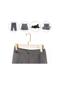 Resim Faravis Atelier Beyaz - Gold Ahşap Pantolon Ve Etek Askısı Amerikan Kancalı 10 Adet Özel Seri 