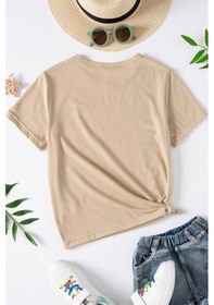 Resim Uyguntarz Çocuk Kafadar Ayılar Baskılı Pamuklu Tshirt Bej 